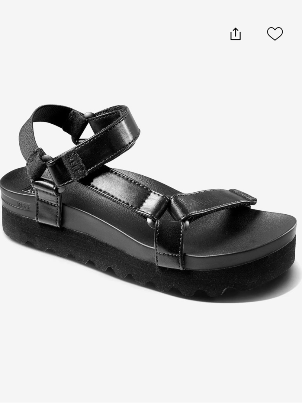 Reef All Black Platform Strap Sandal - Remi Hi size 8
